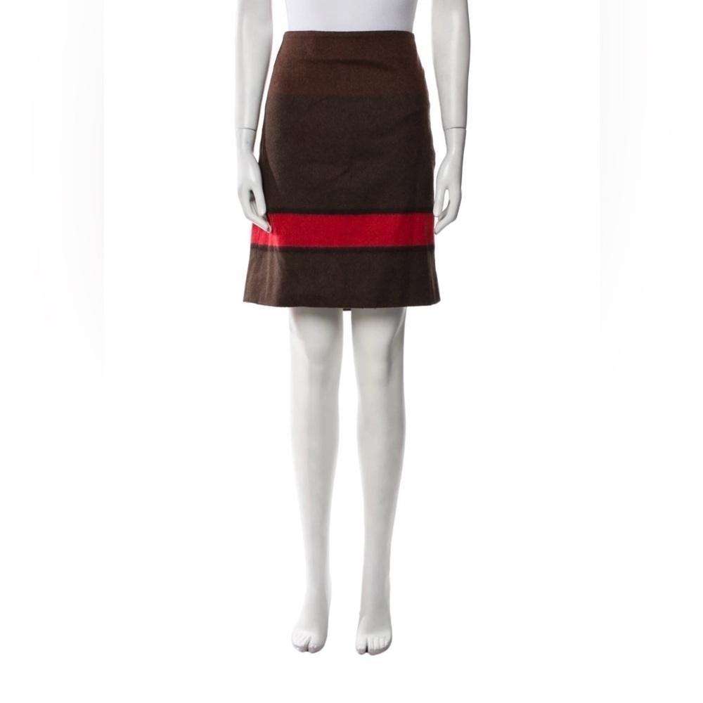 AKRIS Wool Color Block Skirt / Size 6 /